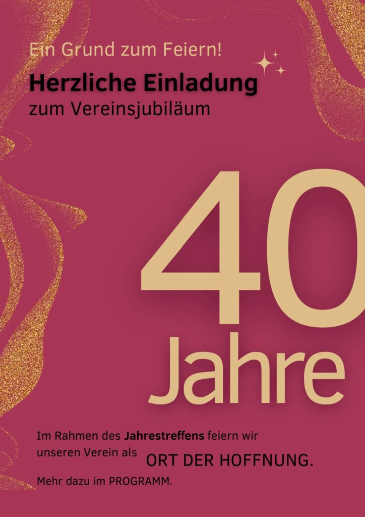 Einladung Jubiläumsfeier 40 Jahre Bundesverband Präeklampsie & HELLP-Syndrom e.V.
